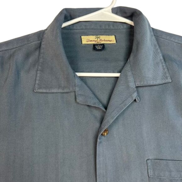 Tommy Bahama Men's Blue 100% Silk Polo Size L - Picture 4 of 4